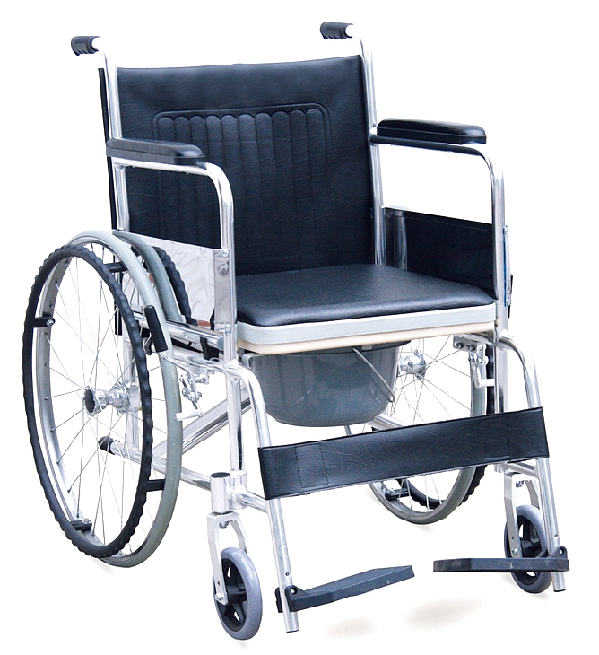 JL609L带便桶铝合金轻便轮椅